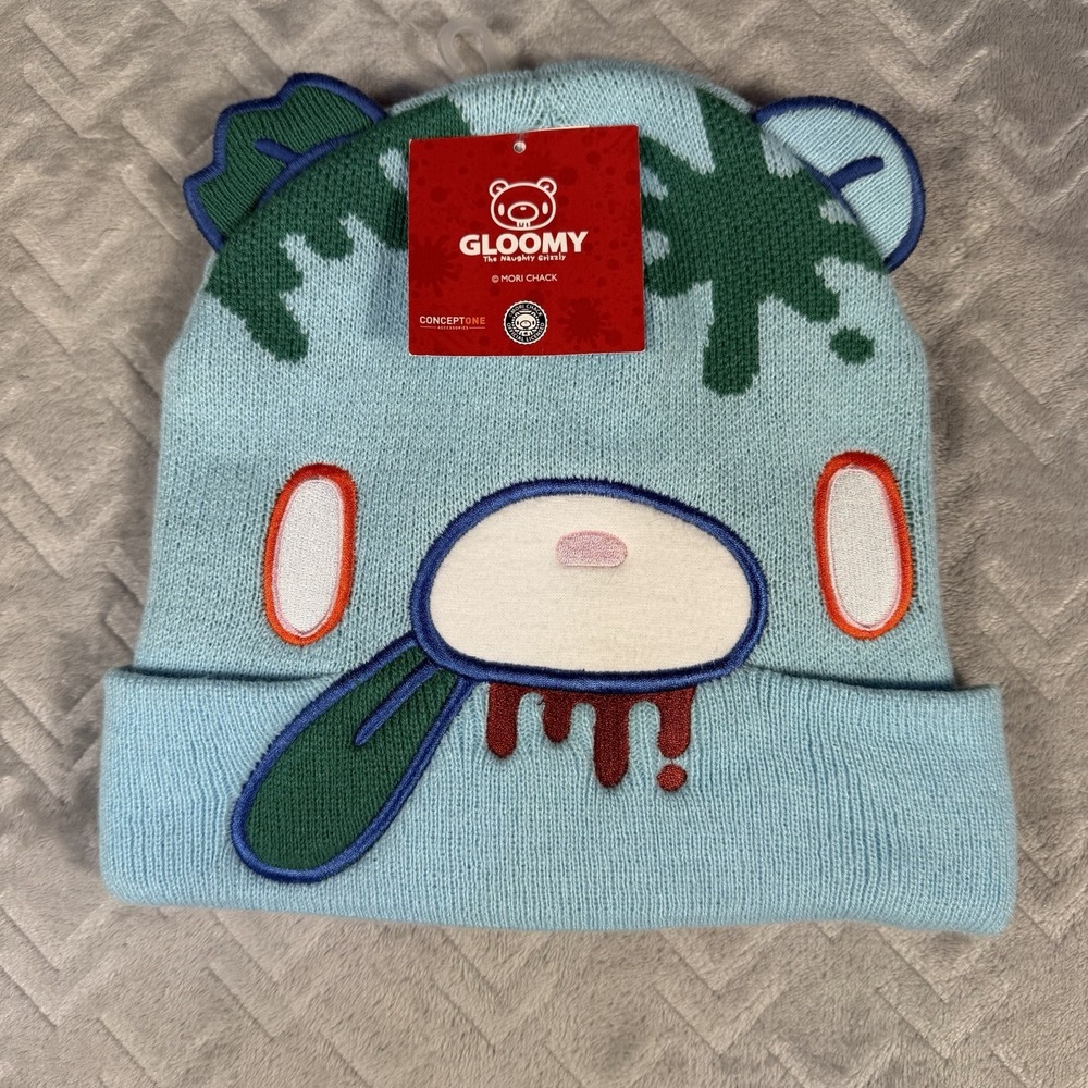 New Gloomy Bear Mori Chack Blue Knit Beanie Hat One Size Anime Goth Emo Cosplay